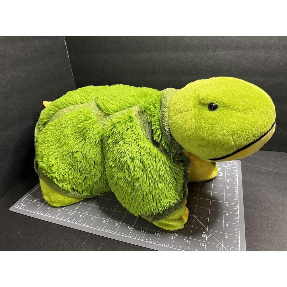 Pillow Pets Turtle 18” Green 2010 Retired Stuffed Animal Foldable Plush Toy